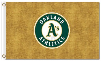 Mlb oakland athletics 3'x5'聚酯旗圆形标志可定制销售