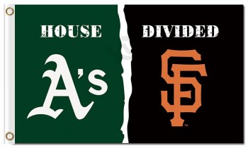 MLB Oakland Athletics 3'x5' polyester flags house divided Giants for custom sale