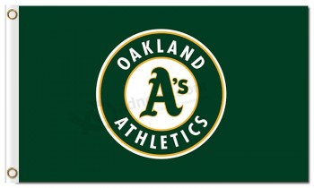 MLB oakland atletiek 3'x5 'polyester vlaggen rond logo voor custom sale