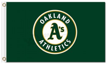 Mlb oakland athletics 3'x5'聚酯旗圆形标志可定制销售