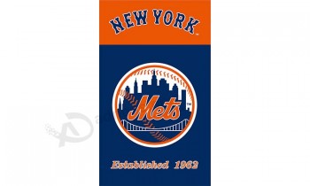 定制高-End mlb new york mets 3'x5'聚酯旗帜成立 1962