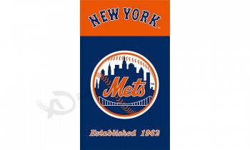 맞춤형 높이-최종 mlb 뉴욕 메츠 3'x5 '폴리 에스테르 깃발이 설립되었습니다 1962