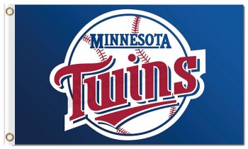 Alta personalizado-Fim mlb minnesota gêmeos 3'x5 'bandeiras de poliéster grande logotipo