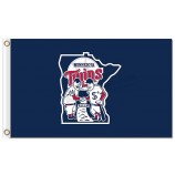 Benutzerdefinierte hoch-Ende mlb Minnesota Zwillinge 3'x5 'Polyester Flaggen State Karte