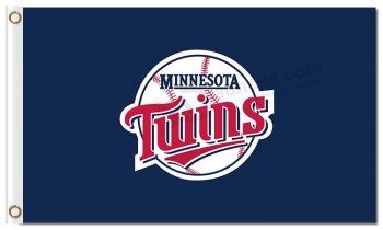 Aangepaste hoogte-Einde mlb minnesota twins 3'x5 'polyester vlaggen logo