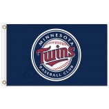 Benutzerdefinierte hoch-Ende mlb Minnesota Zwillinge 3'x5 'Polyester Flaggen runden Logo