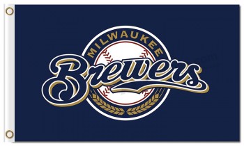 Aangepaste hoogte-Einde mlb millwaukee brewers 3'x5 'polyester vlaggen brevers