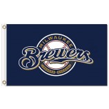 Benutzerdefinierte hoch-Ende mlb Milwaukee Brauer 3'x5 'Polyester Fahnen brevers
