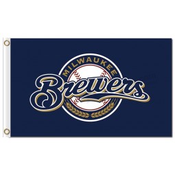 Benutzerdefinierte hoch-Ende mlb Milwaukee Brauer 3'x5 'Polyester Fahnen brevers