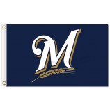 Benutzerdefinierte hoch-Ende mlb Milwaukee Brauer 3'x5 'Polyester Flaggen Hauptstadt m