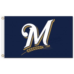 Benutzerdefinierte hoch-Ende mlb Milwaukee Brauer 3'x5 'Polyester Flaggen Hauptstadt m