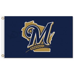 Benutzerdefinierte hoch-Ende mlb Milwaukee Brauer 3'x5 'Polyester Fahnen m
