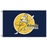 Benutzerdefinierte hoch-Ende mlb Milwaukee Brauer 3'x5 'Polyester Fahnen