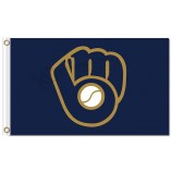Benutzerdefinierte hoch-Ende mlb Milwaukee Brauer 3'x5 'Polyester Flaggen Logo