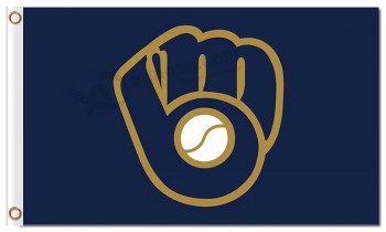 Custom high-end MLB Milwaukee Brewers 3'x5' polyester flags logo