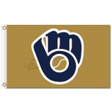 Benutzerdefinierte hoch-Ende mlb Milwaukee Brauer 3'x5 'Polyester Flaggen Logo