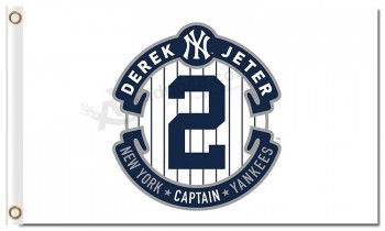 定制高-End mlb new york yankees 3'x5'聚酯标志derek jeter