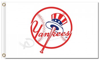 Aangepaste hoogte-Einde mlb new york yankees 3'x5 'polyester vlaggen logo