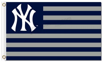 Aangepaste hoogte-Einde mlb new york yankees 3'x5 'polyester vlaggen strepen