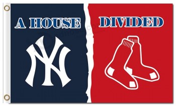 Benutzerdefinierte hoch-Ende MLB New York Yankees 3'x5 'Polyester-Flags mit roten Sox geteilt