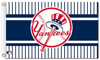 定制高-End mlb new york yankees 3'x5'涤纶旗垂直条纹