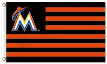 MLB Miami Marlins 3'x5' polyester flags stripes