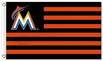 Mlb miami marlins 3'x5'涤纶旗帜条纹