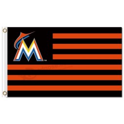 Mlb miami marlins 3'x5 'Polyester Flaggen Streifen
