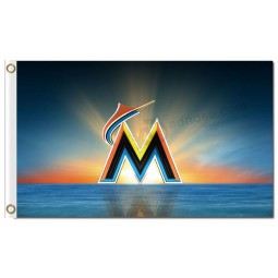 Mlb miami marlins 3'x5 'polyester fahnen sonnenaufgang