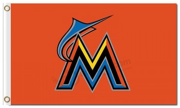 Mlb miami marlins 3'x5 'ポリエステルフラグロゴ