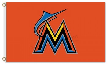 Mlb miami marlins 3'x5 '폴리 에스테르 플래그 로고