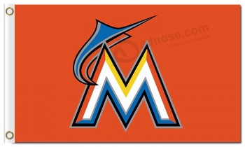 MLB Miami Marlins 3'x5' polyester flags orange