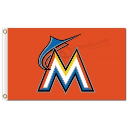 Mlb miami marlins 3'x5 'polyester fahnen orange