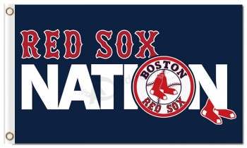 Mlb boston red sox 3'x5 'полиэстер флаги красный sox нация