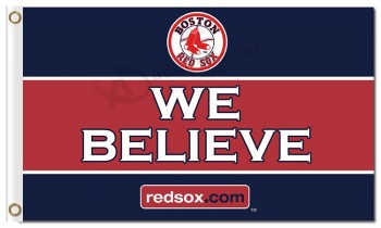 Mlb boston rouge sox 3'x5 'drapeaux en polyester nous croyons