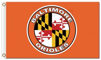 Custom high-end MLB Baltimore Orioles 3'x5' polyester flags