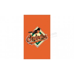 Benutzerdefinierte hoch-Ende mlb baltimore Orioles 3'x5 'Polyester Fahnen vertikal