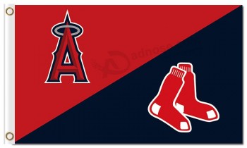 Custom high-end MLB Los Angeles Angels of Anaheim flags divided with red sox