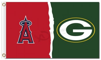 Custom high-end MLB Los Angeles Angels of Anaheim flags divided with packers