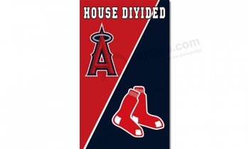 Benutzerdefinierte billige Engel Engel von Anaheim Fahnen mit roten Sox geteilt