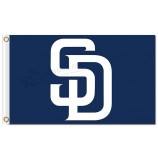 Benutzerdefinierte billig mlb san diego padres 3'x5 'polyester fahnen sd