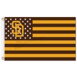 Benutzerdefinierte billig mlb san diego padres 3 'x 5' polyester flagster sterne streifen