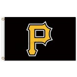Benutzerdefinierte billig mlb pittsburgh piraten 3 'x 5' polyester fahnen hauptstadt p