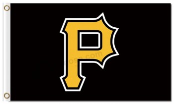 Custom cheap MLB Pittsburgh Pirates 3'x5' polyester flags capital P