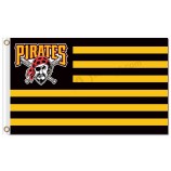 Kundenspezifische billige mlb pittsburgh Piraten 3'x5 'Polyester Flaggen Streifen