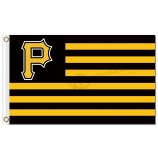 Kundenspezifische billige mlb pittsburgh Piraten 3'x5 'Polyester Flaggen Streifen