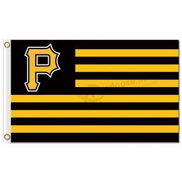 Kundenspezifische billige mlb pittsburgh Piraten 3'x5 'Polyester Flaggen Streifen