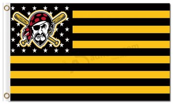 定制廉价mlb匹兹堡海盗3'x5'涤纶旗星条纹