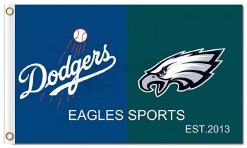 Benutzerdefinierte billige MLB Los Angeles Dodgers 3'x5 Polyester Flaggen Dodgers vs Adler