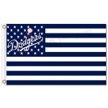 Kundenspezifisches billiges mlb Los Angeles dodgers 3'x5 Polyesterflaggen spielt Streifen die Hauptrolle